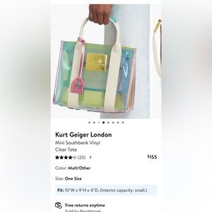 Kurt Geiger Mini Southbank Vinyl Clear Tote